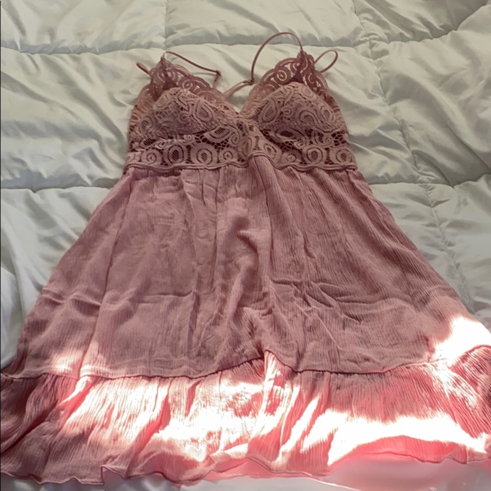 Baby pink lace dress
